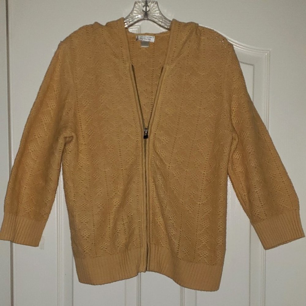 Christopher & Banks Golden Mustard Yellow Full Zipper Hood Size: M